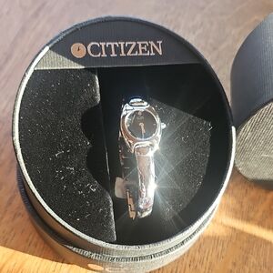 Citizen Men's Black and Silver Watch